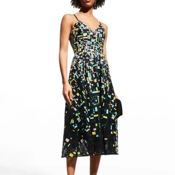 Dress the Population Women's Maren Fit and Flare Midi Dress NWT - Picture 1 of 7